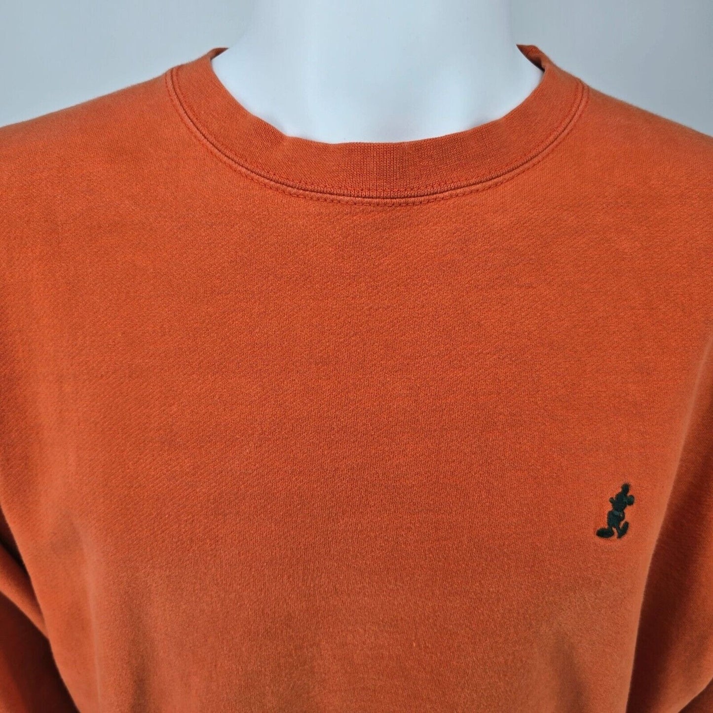 Vintage Y2K Walt Disney World Orange Mickey Mouse Embroidered Sweatshirt (L)