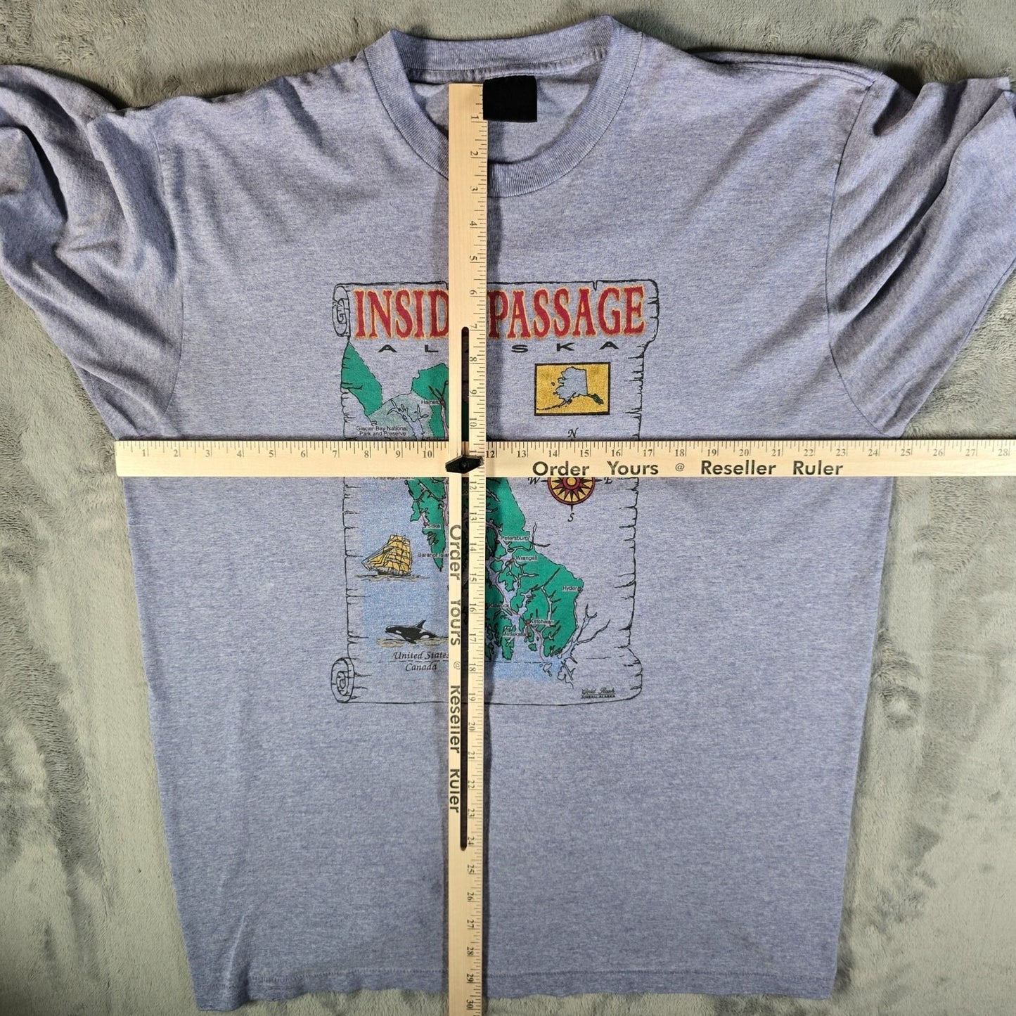 Vintage 1990s Inside Passage Alaska Gold Rush Juneau Graphic T-Shirt (XL/XXL)