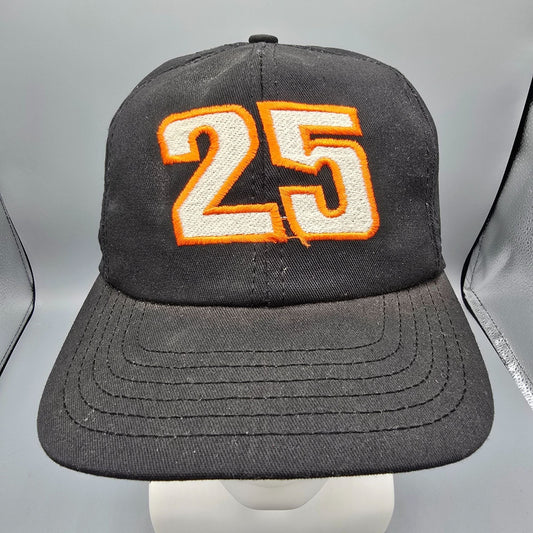 Vintage 1990s NASCAR Ken Schrader #25 Black/Orange/Silver Snapback Hat (OS)
