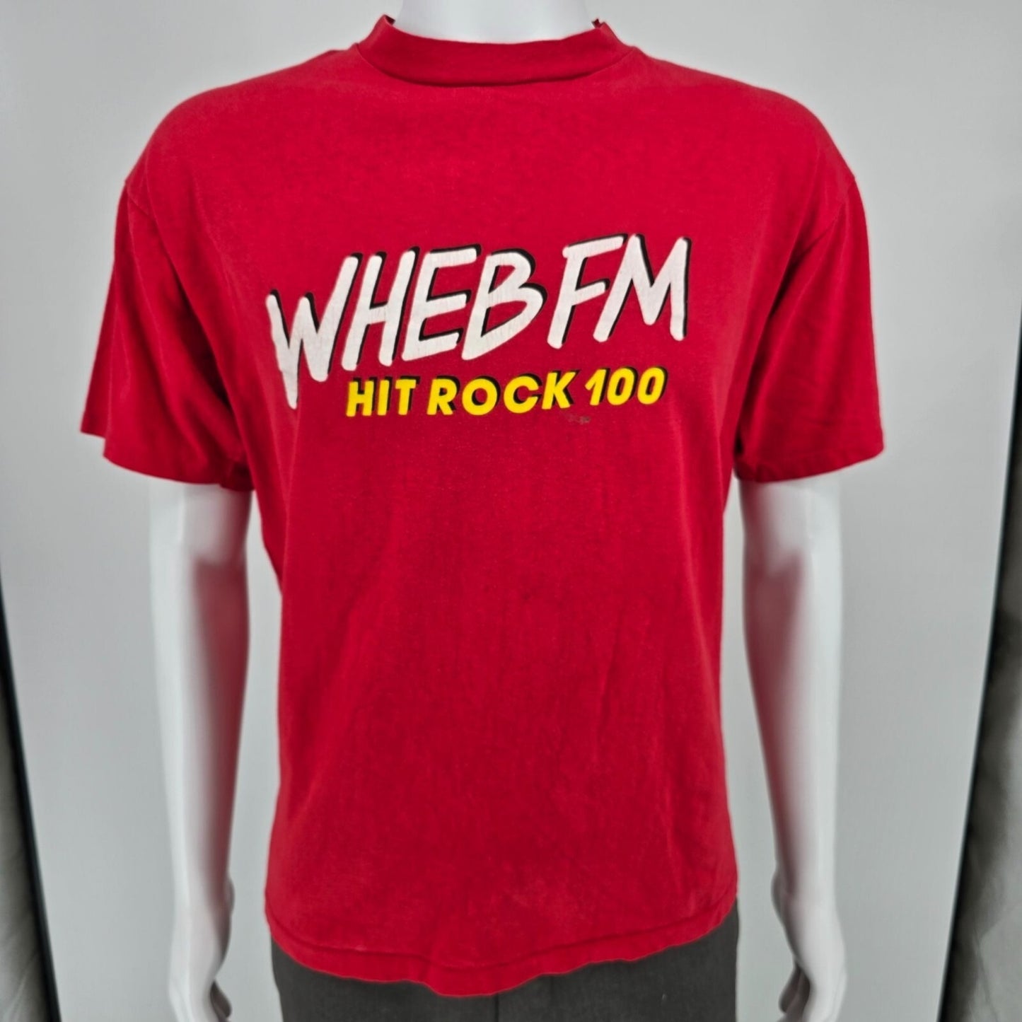Vintage 1980s/1990s WHEB FM Hit Rock 100 Portsmith, New Hampshire T-Shirt (L)