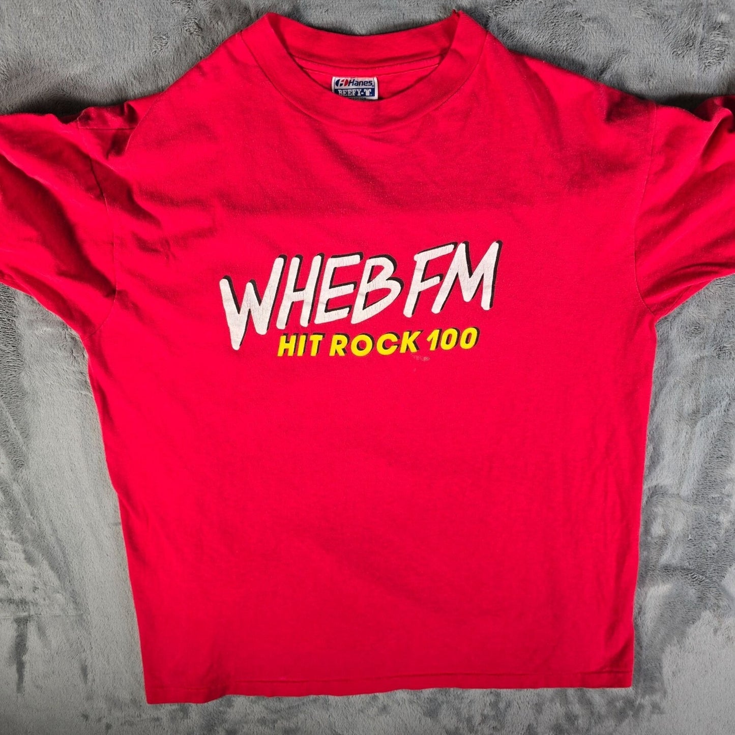 Vintage 1980s/1990s WHEB FM Hit Rock 100 Portsmith, New Hampshire T-Shirt (L)
