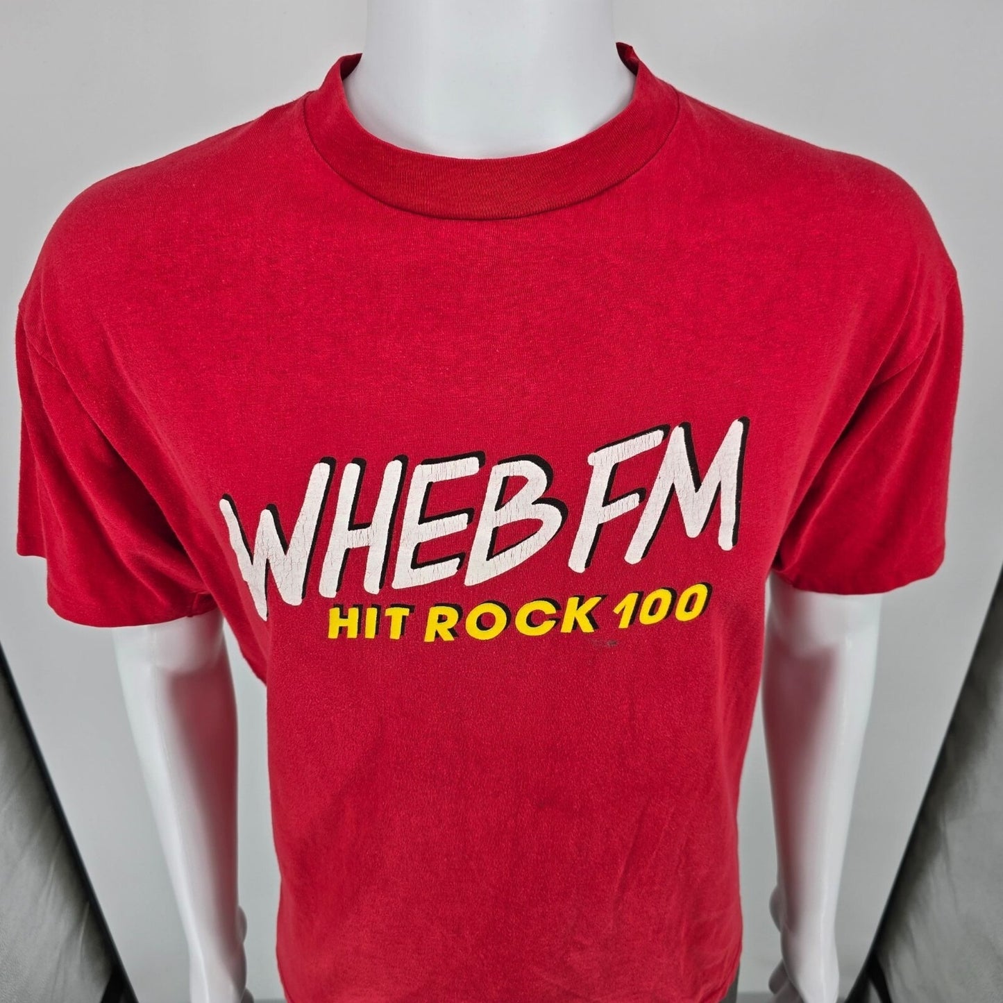 Vintage 1980s/1990s WHEB FM Hit Rock 100 Portsmith, New Hampshire T-Shirt (L)