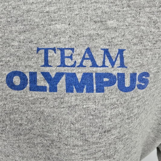 Stained Vintage 1990s Lee Premium Jersey Team Olympus Gray T-Shirt (XL)