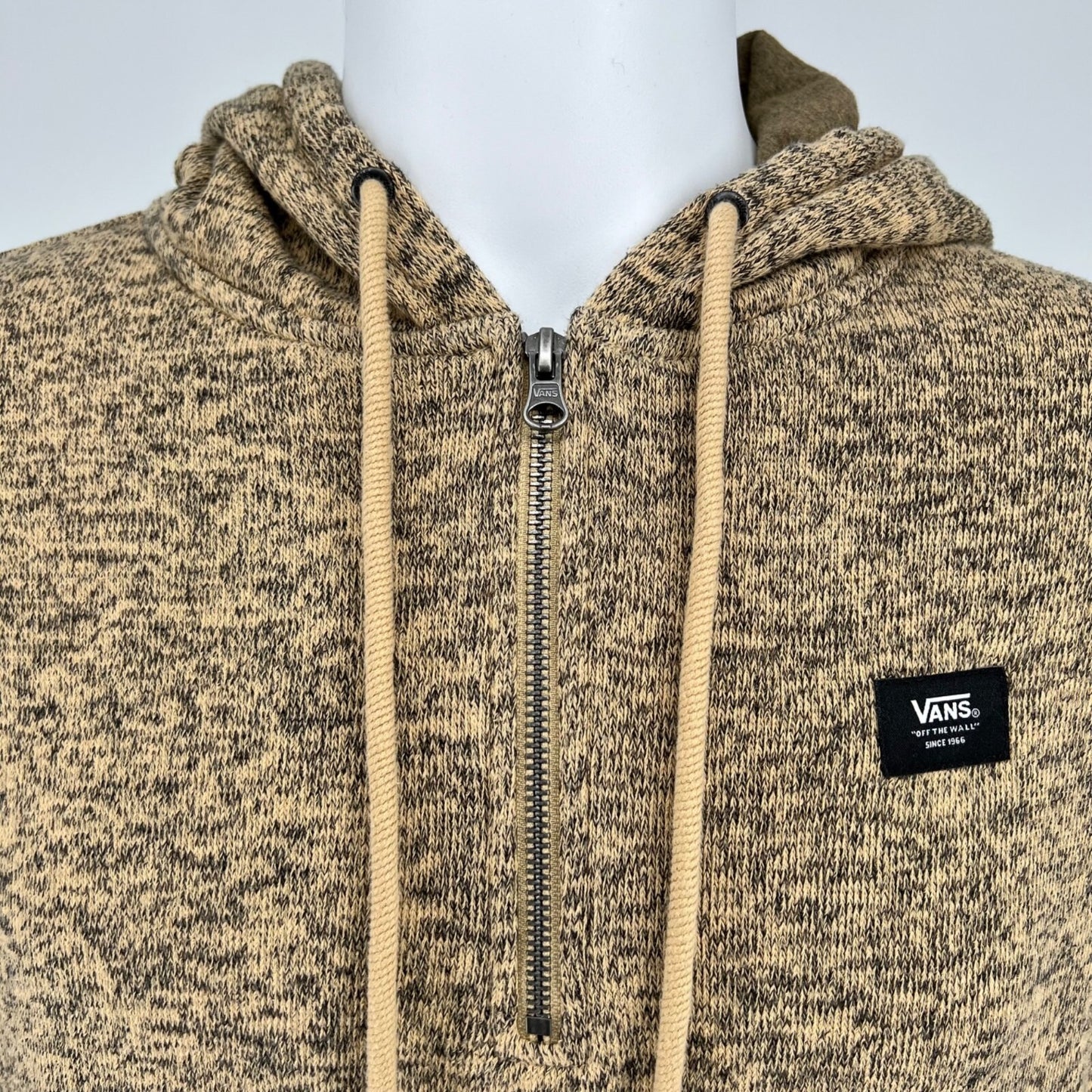 VANS Men's Flurry Half Zip Taupe Pullover Hoodie Fleece Sweater (Medium)