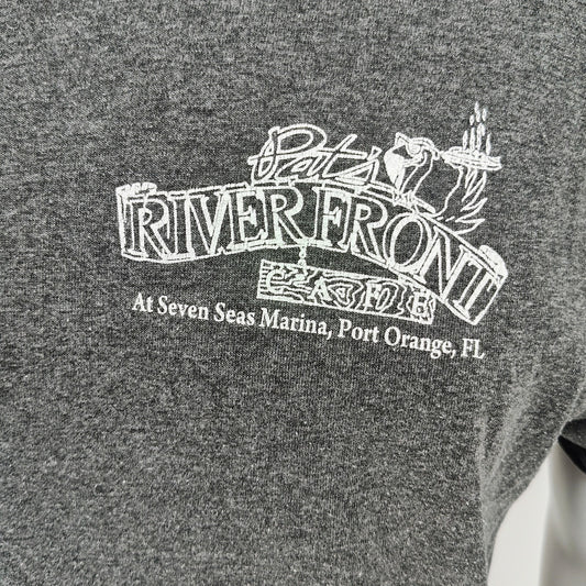Pat's Riverfront Cafe At Seven Seas Marina, Port Orange, FL Graphic T-Shirt (L)