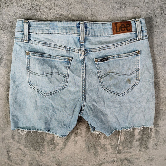 Lee Women's Midrise Straight Leg Jean DIY Cut Off Denim Shorts (Size 8) *Flaws