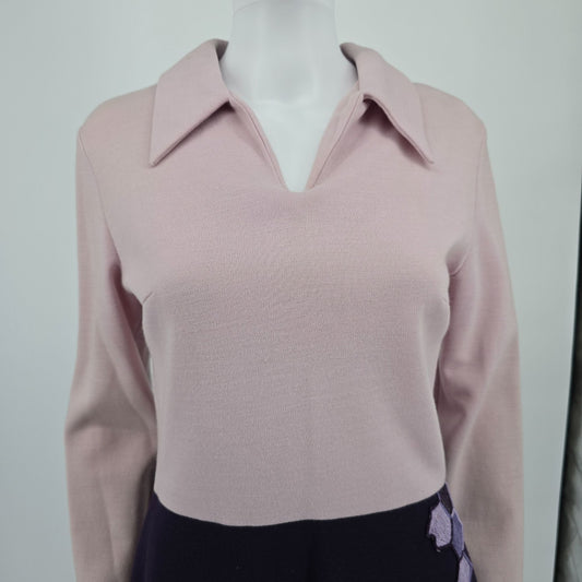 Vintage 1960s Bleeker Street/Jonathan Logan Pink/Purple Mod Mini Dress -M *Flaws