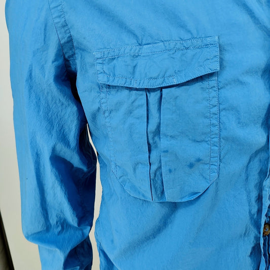 Lanvin Men's Long Sleeve Blue Made in Italy Western Shirt (14 1/2 37) *FLAWS*