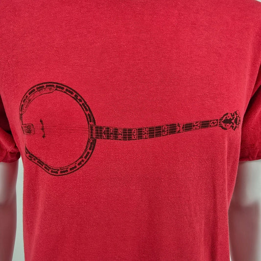 Vintage 1977 National Flatpicking Championship Winfield Kansas Banjo T-Shirt (L)