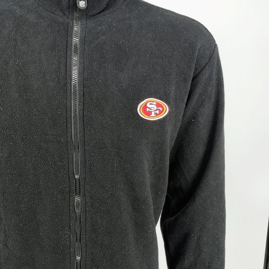 San Francisco 49ers NFL SI Black Full-Zip Polyester Fleece Jacket (Womens XL)