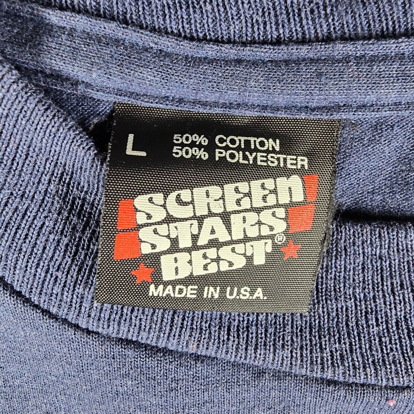 Vintage Late 1980s Screen Stars Mississippi Cotton Field Puff Print T-Shirt (L)