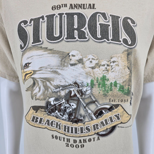 2009 69th Annual Sturgis Black Hills Rally South Dakota Biker T-Shirt (L)
