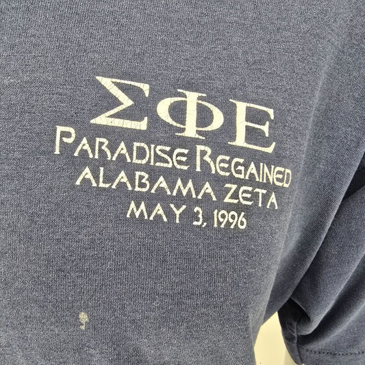Vintage 1996 ΣΦΕ Sigma Phi Epsilon Alabama Zeta Paradise Regained T-Shirt (XL)