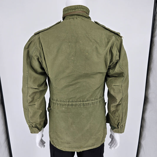 Vintage 1970s U.S. Army M-65 Cold Weather Olive Green Field Jacket w/ Liner (S)