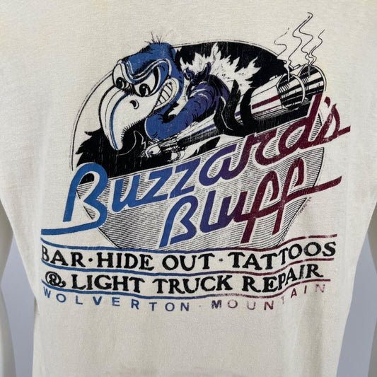 Vintage 1980s Buzzard's Bluff Wolverton Mountain Arkansas Pocket T-Shirt (M)
