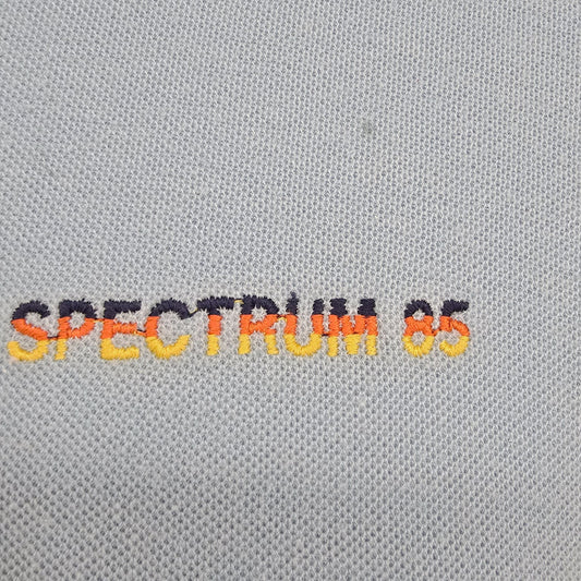 Vintage 1980s Velva Sheen Made in USA "Spectrum 85" Light Blue Polo Shirt (M/L)