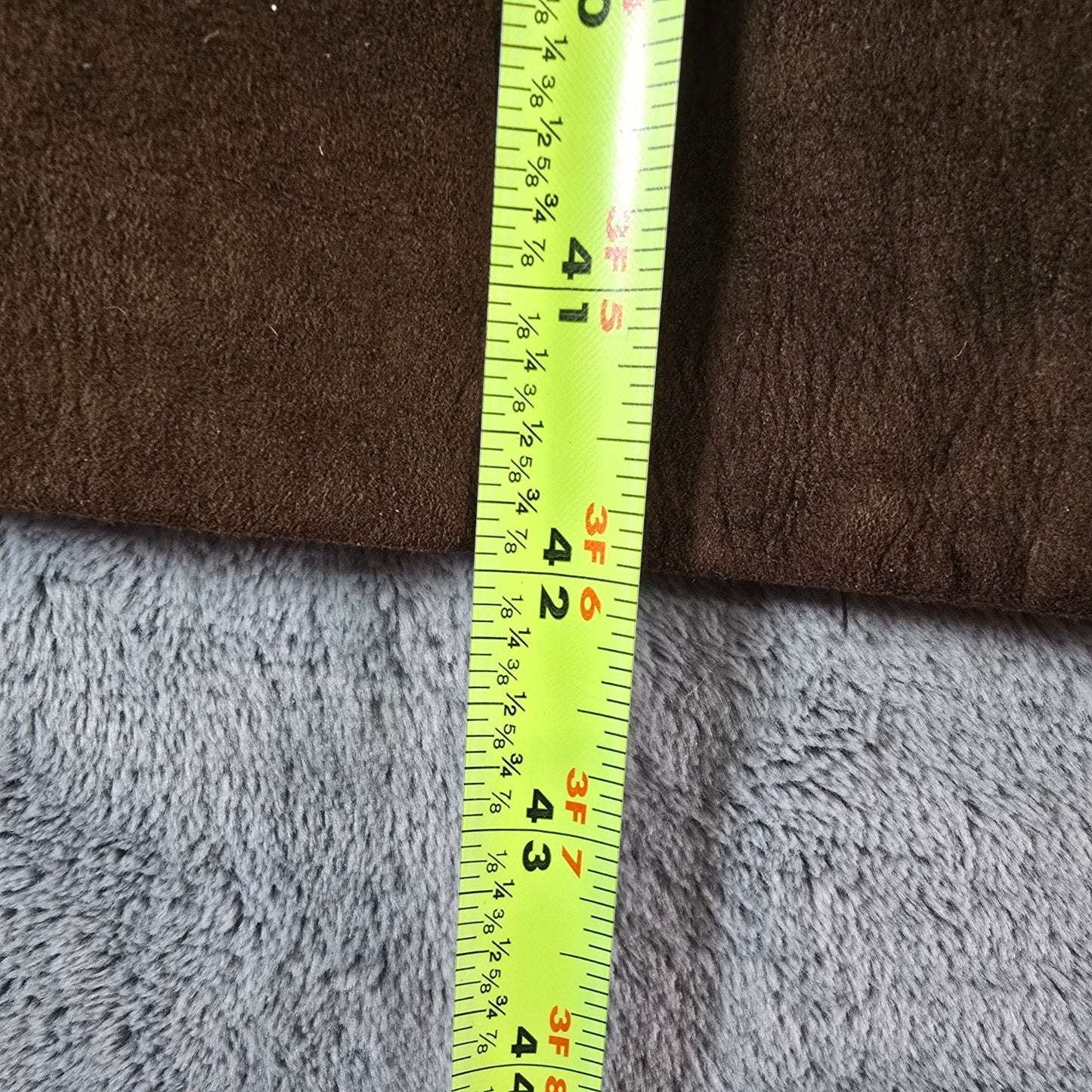 Vintage 1960s Unbranded Women's Brown Suede Leather Collarless Long Coat (S)