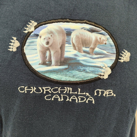 Made in Canada Churchill, Manitoba Polar Bears Embroidered Graphic T-Shirt (M)