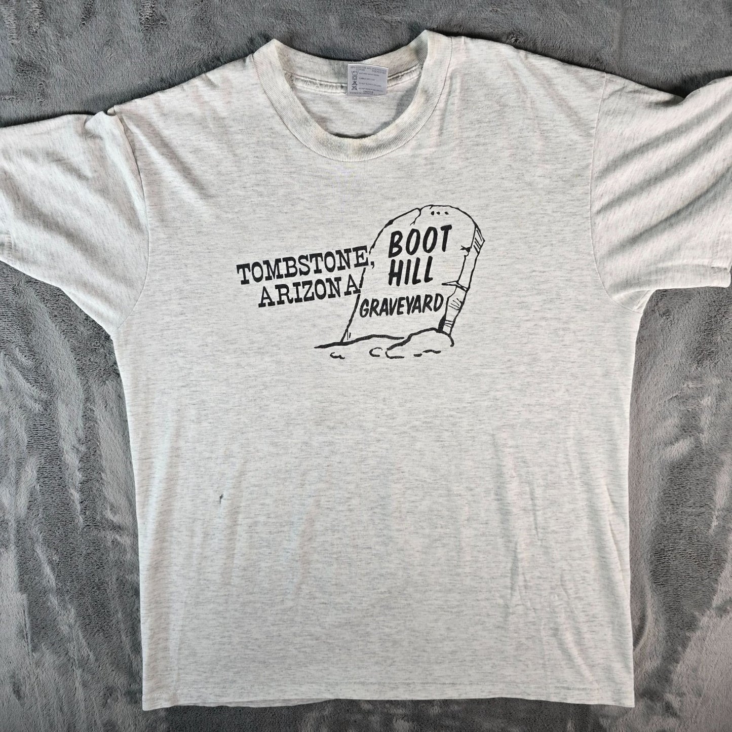 Vintage 1990s Oneita Tombstone, Arizona Boothill Graveyard Gray T-Shirt (L/XL)