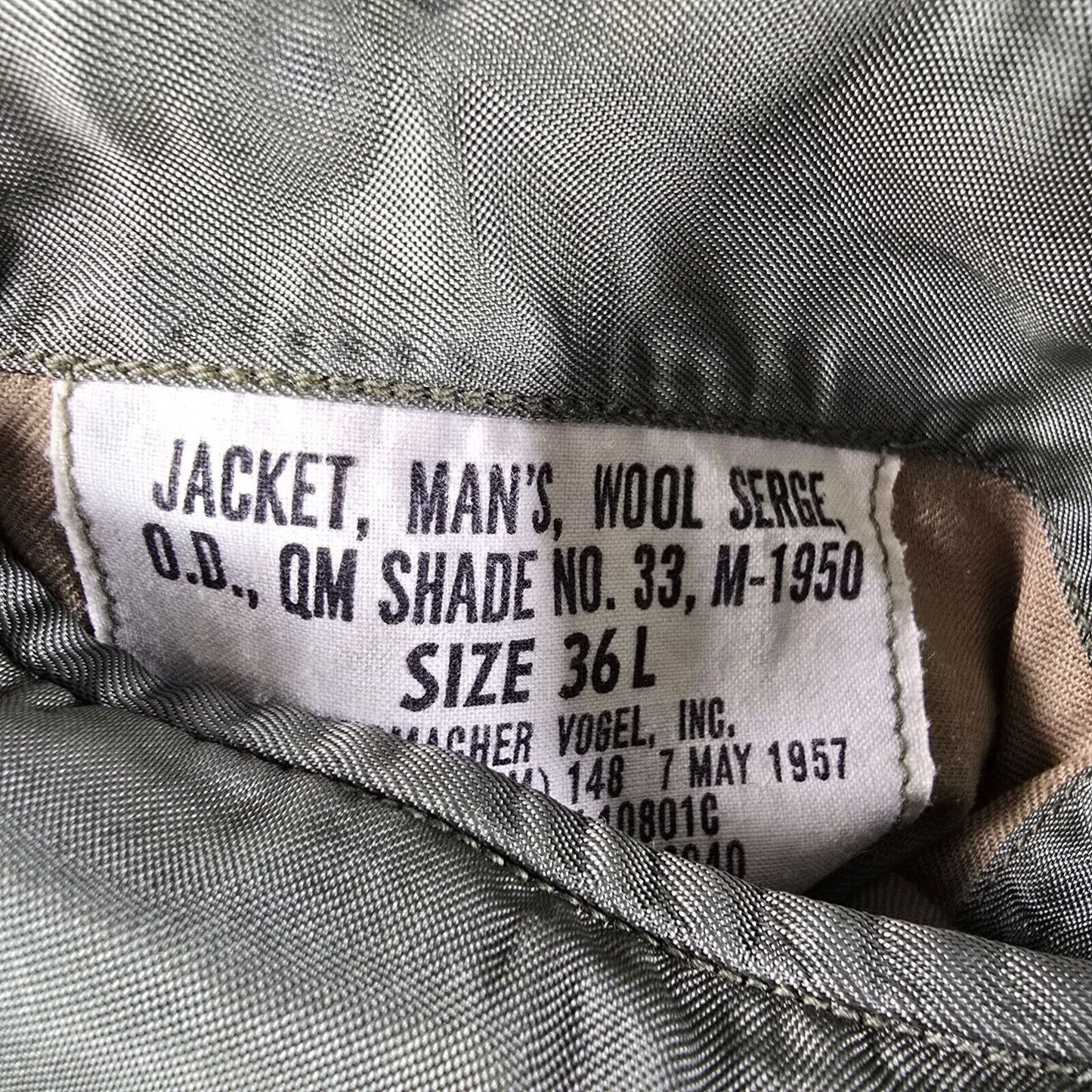Vintage U.S. Army 1950s Handmacher Vogel Wool Serge "Ike" Jacket (36L)