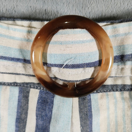 Poetica Women's Striped Side Zip Viscose Shorts w/ Loop Embellishment (Size 6)