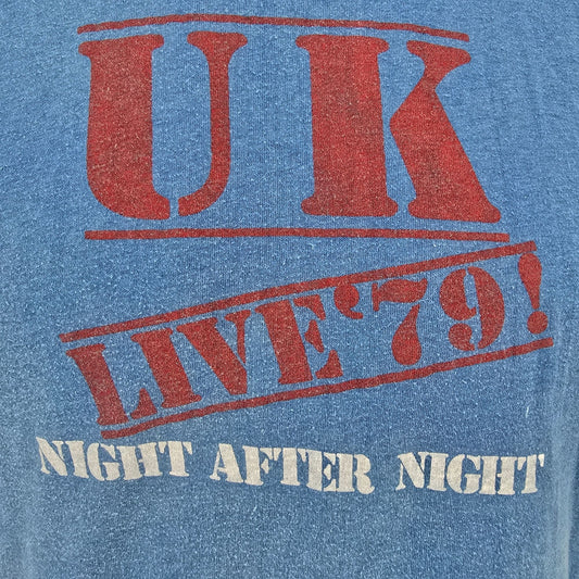 Vintage 1970s UK Live '79 Night After Night Rock Band Concert T-Shirt (M)