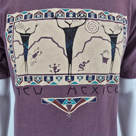 Vintage 1990s Prairie Mountain New Mexico Petroglyph Graphic T-Shirt (M)