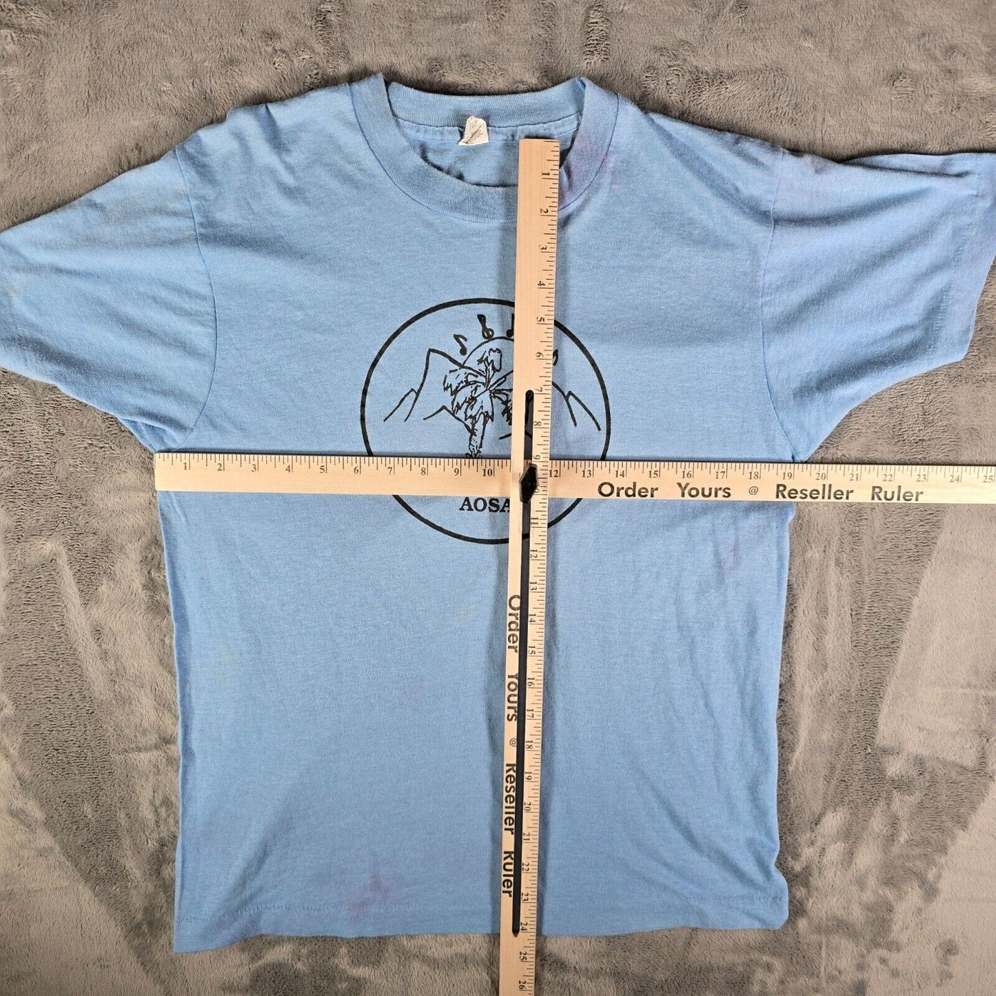 Vintage 1980s Blue Screen Stars Inland Counties Chapter AOSA T-Shirt (M)