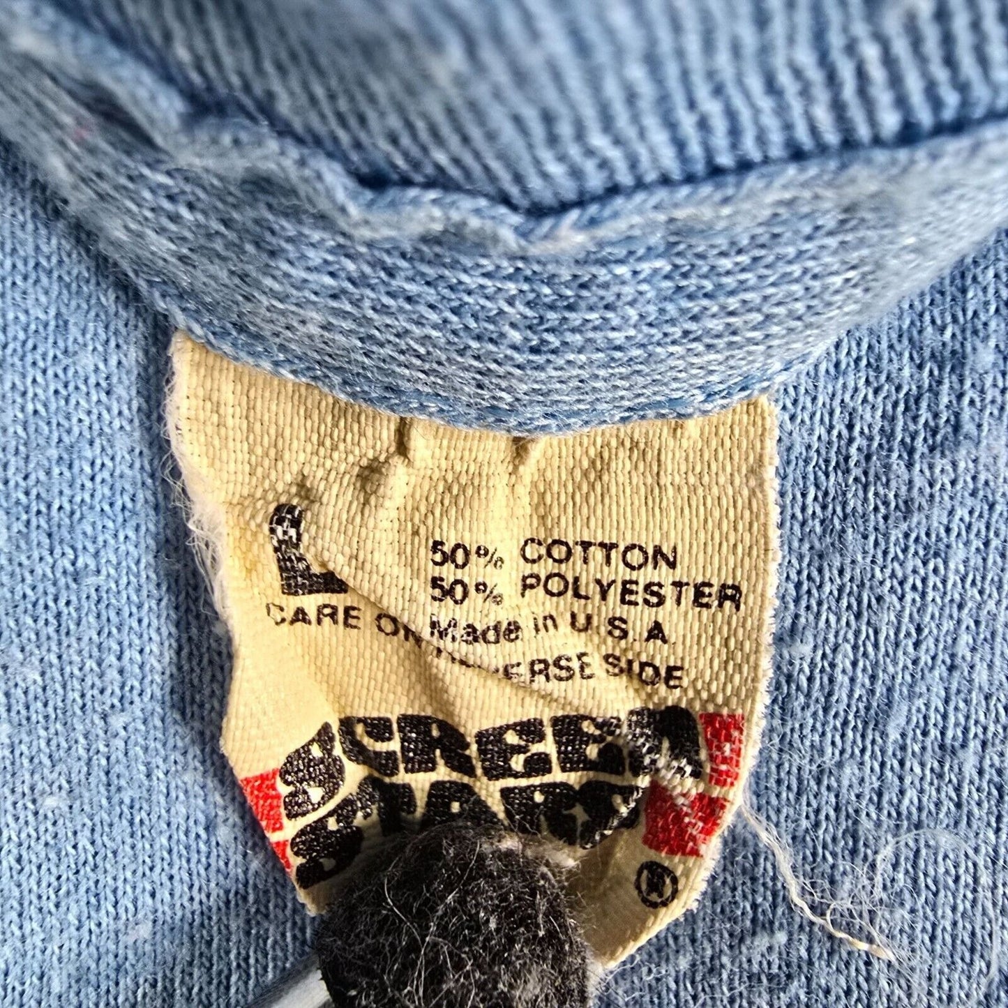 Vintage 1980s Blue Screen Stars Inland Counties Chapter AOSA T-Shirt (M)