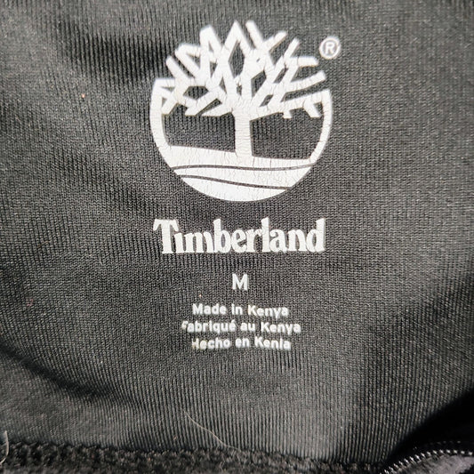 Timberland Mens Black and Gray Quarter Zip Fleece Pullover Jacket (Medium)