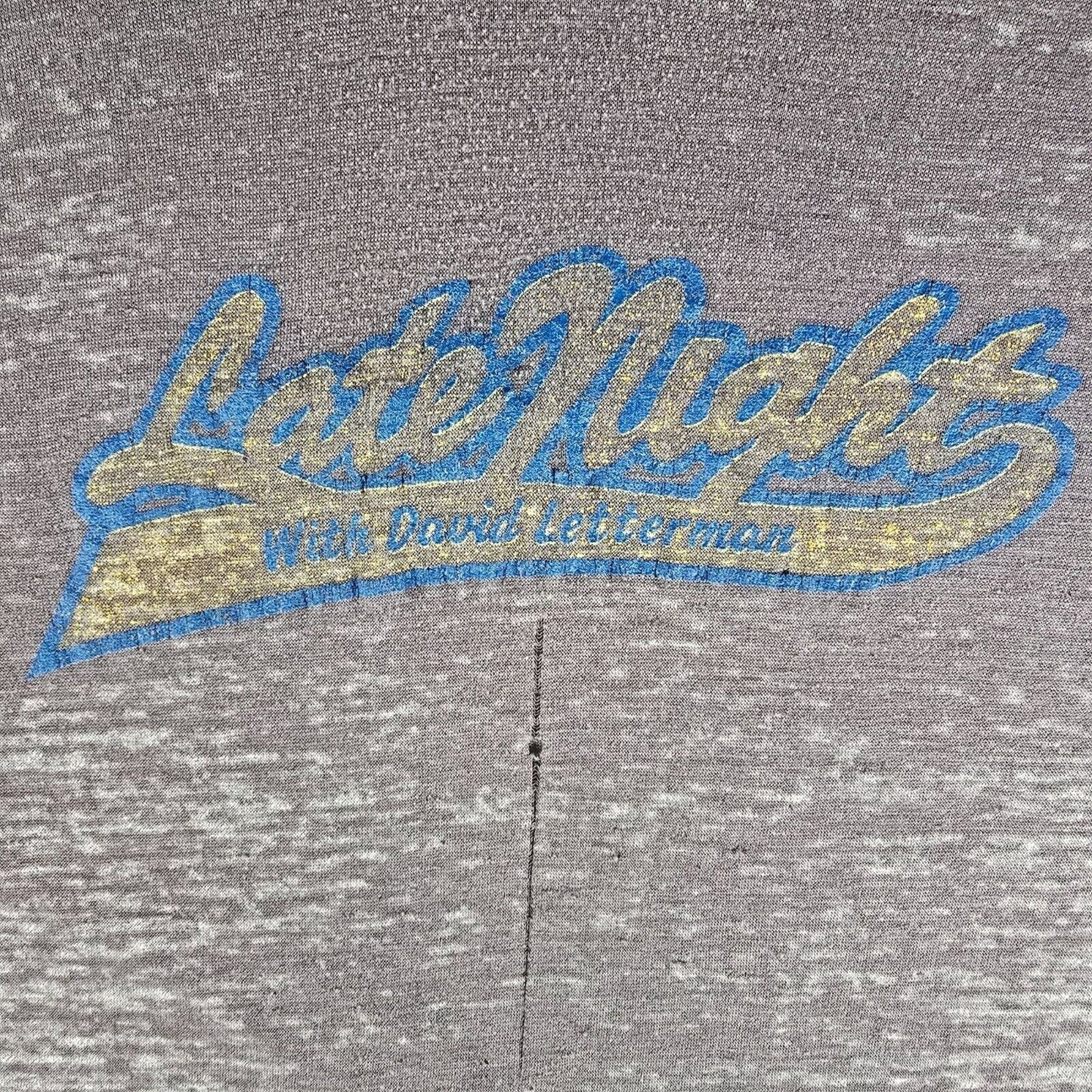 Thrashed Vintage 1980s Paper Thin "Late Night with David Letterman" T-Shirt (M)