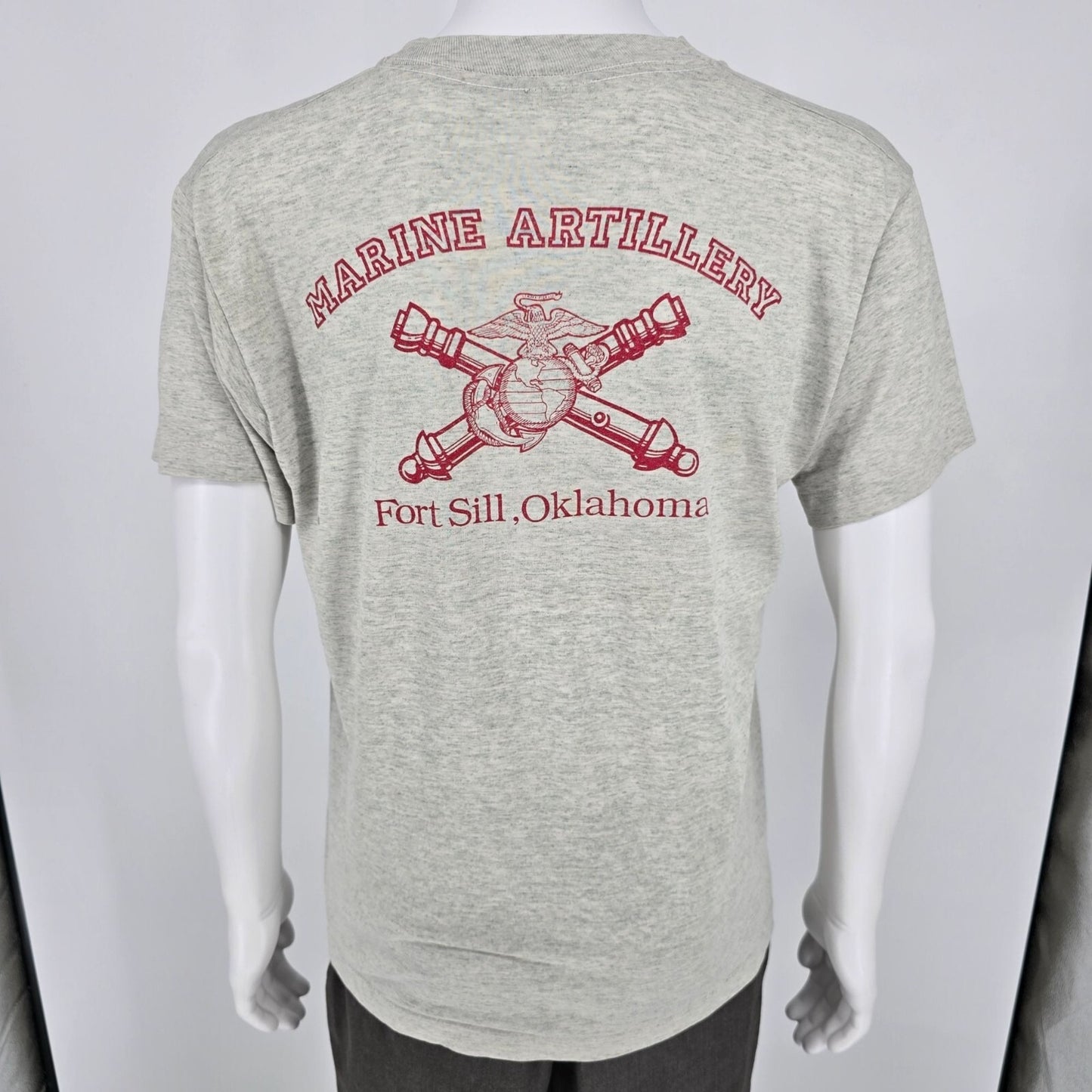 Distressed Vintage 1990s Marine Artillery Fort Sill, Oklahoma T-Shirt (M/L)