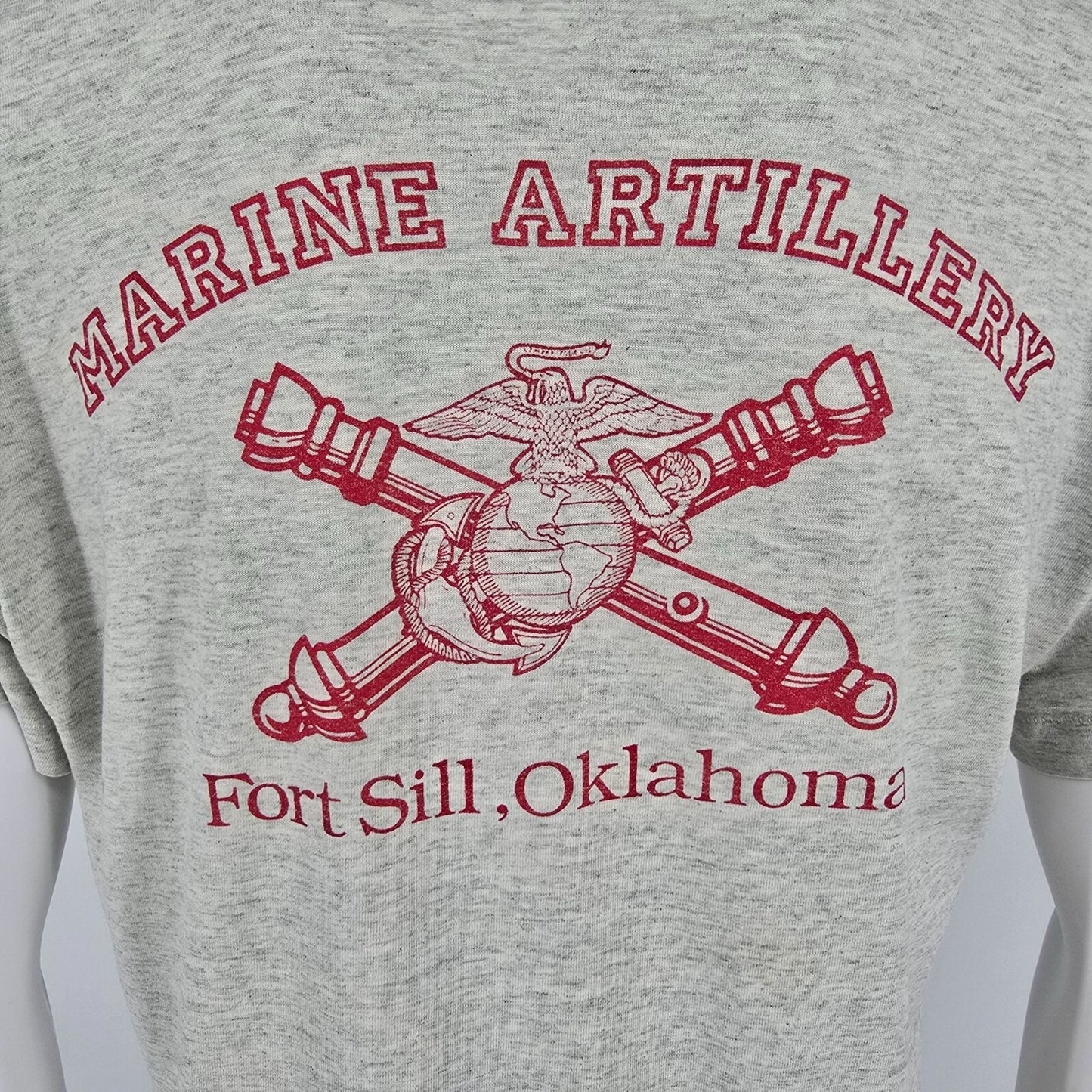 Distressed Vintage 1990s Marine Artillery Fort Sill, Oklahoma T-Shirt (M/L)