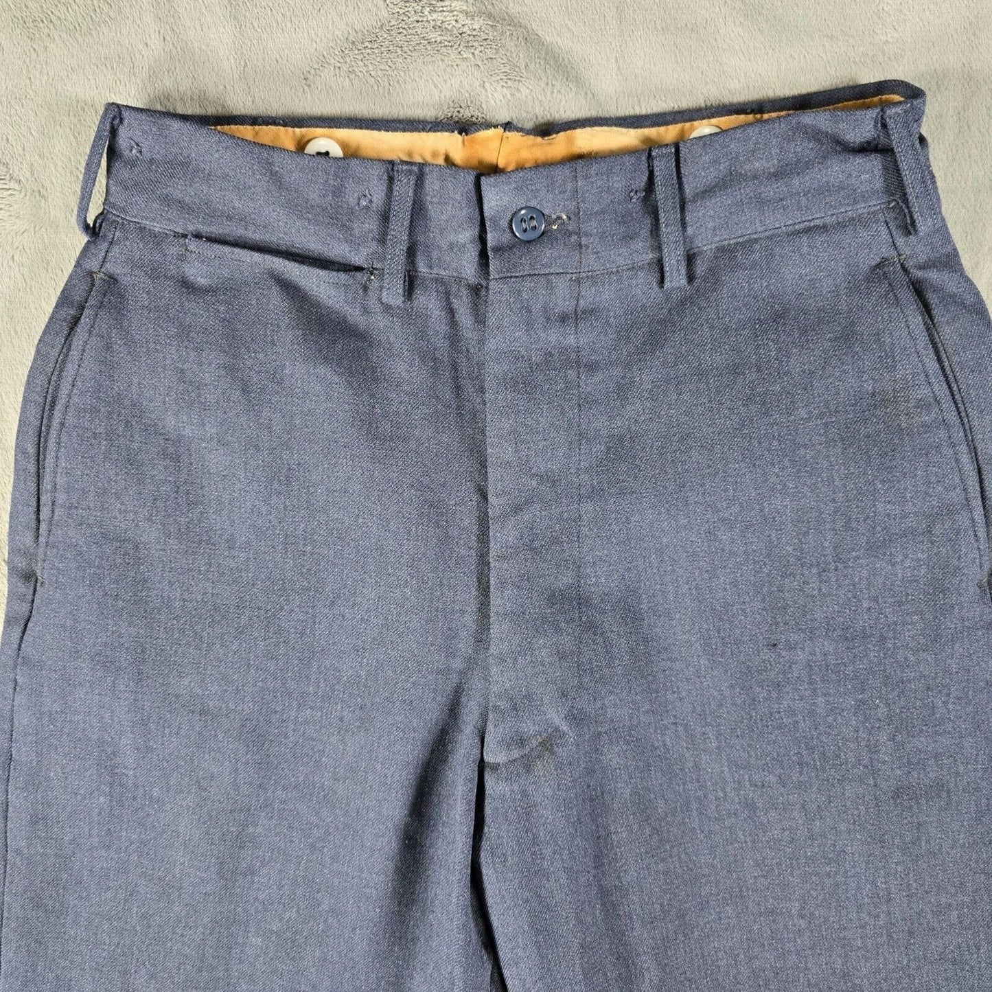 Vintage 1951 Korean War U.S Air Force Blue-84 Serge Virgin Wool Trousers (28x28)
