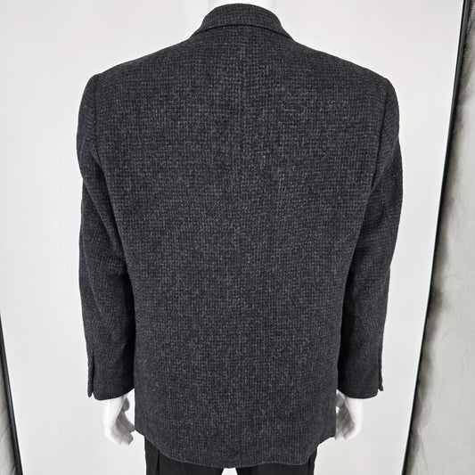 Vintage Y2K Barrington Wool/Camelhair Blend Textured Charcoal Sports Coat (40S)