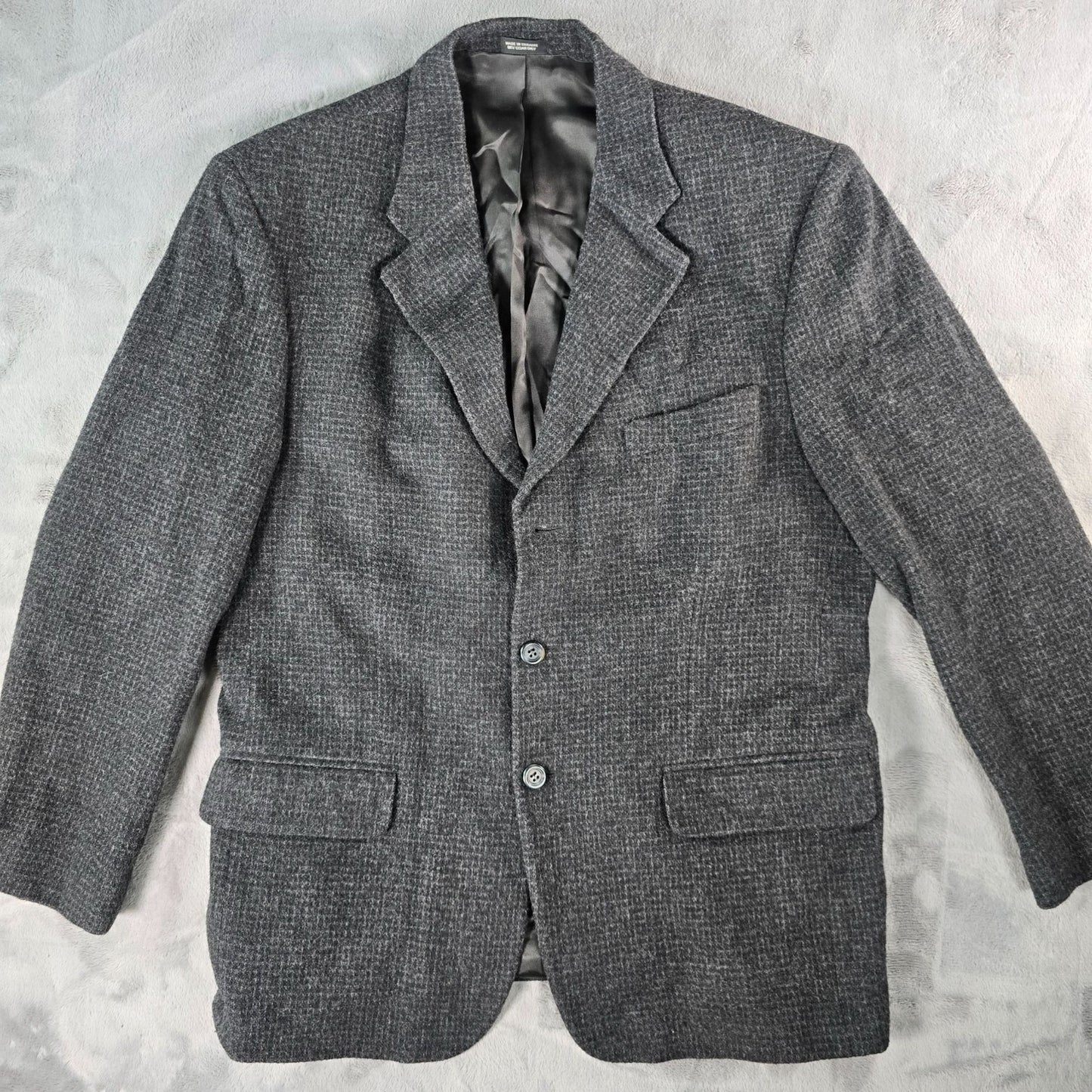 Vintage Y2K Barrington Wool/Camelhair Blend Textured Charcoal Sports Coat (40S)