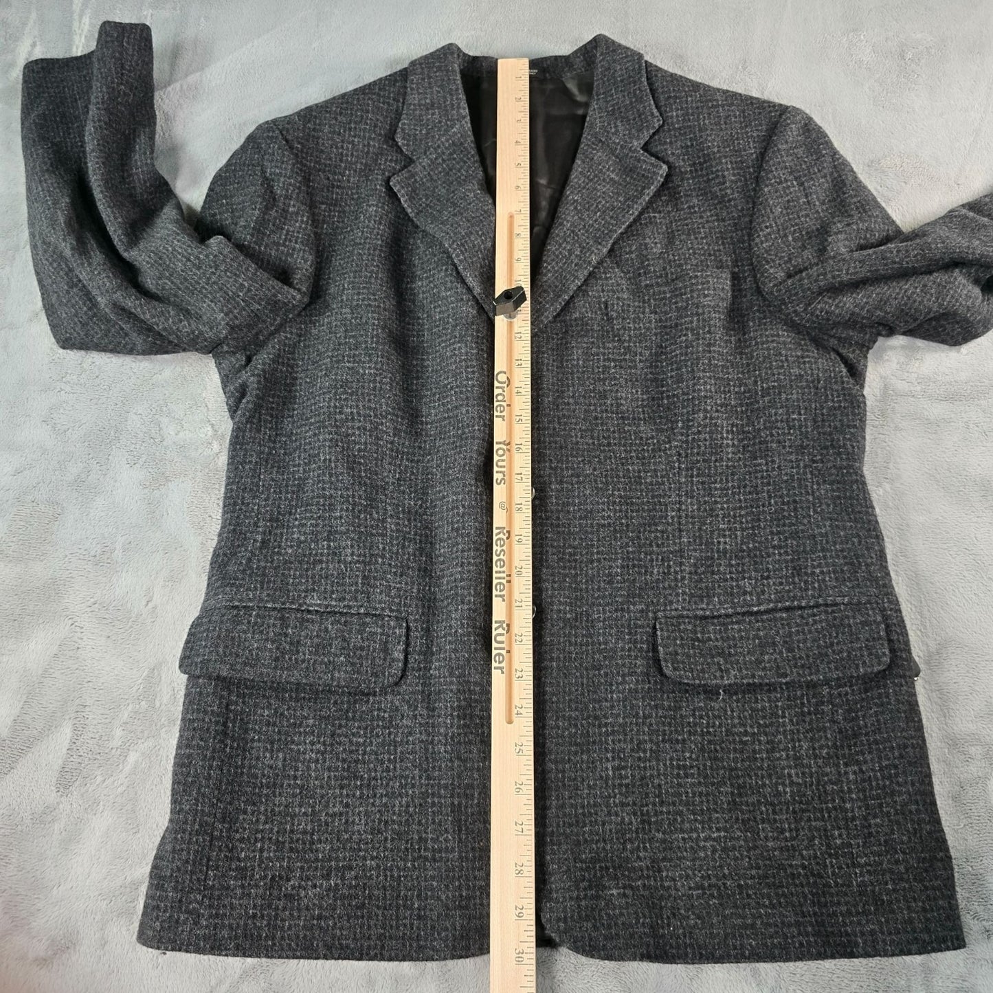 Vintage Y2K Barrington Wool/Camelhair Blend Textured Charcoal Sports Coat (40S)