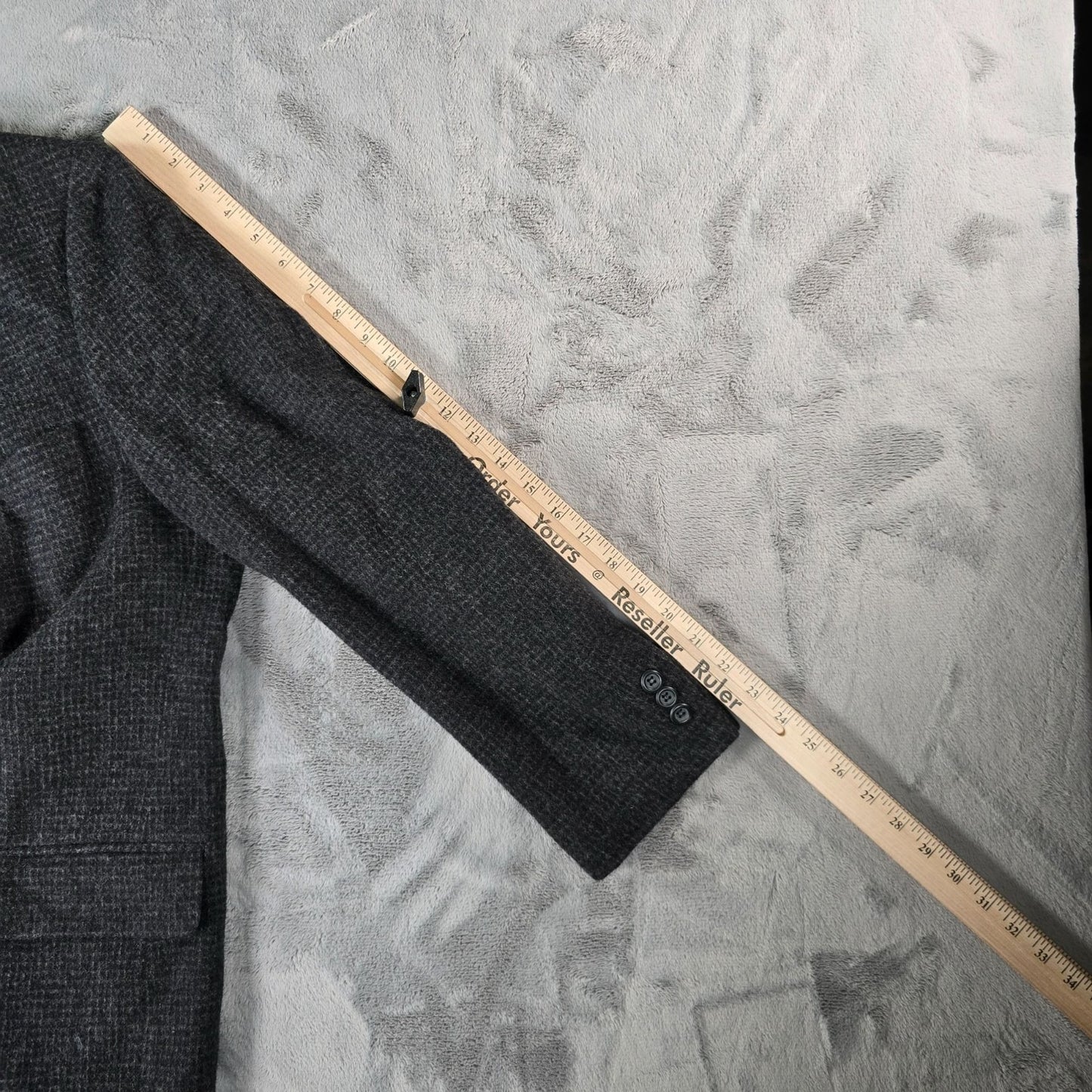 Vintage Y2K Barrington Wool/Camelhair Blend Textured Charcoal Sports Coat (40S)