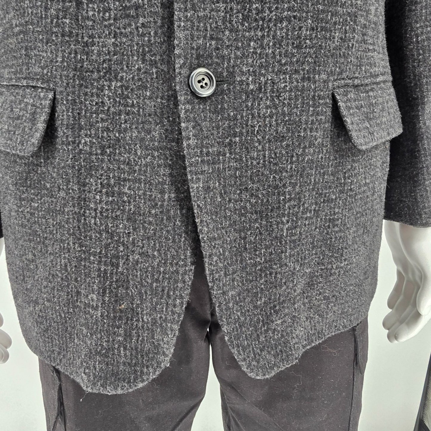 Vintage Y2K Barrington Wool/Camelhair Blend Textured Charcoal Sports Coat (40S)