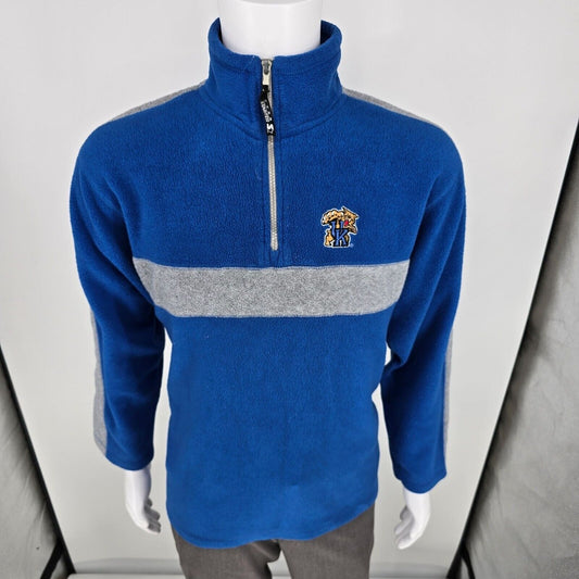 Vintage Y2K Kentucky Wildcats Blue 1/4 Zip Pullover Fleece Starter Jacket (M)