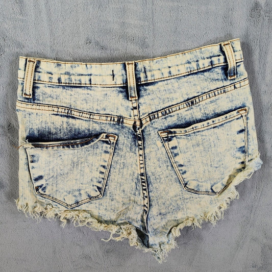 Vibrant M.I.U Made in USA Distressed Acid Wash DIY Cut Off Denim Shorts -Size 6