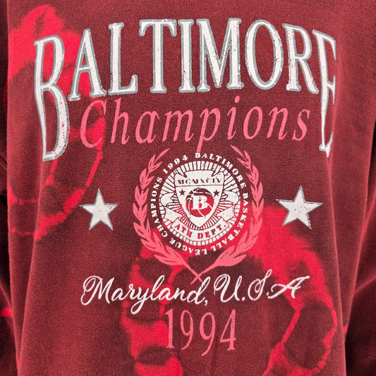 2010s Urban Outfitters Baltimore Champions 1994 Tie-Dye Oversized Sweatshirt (M)