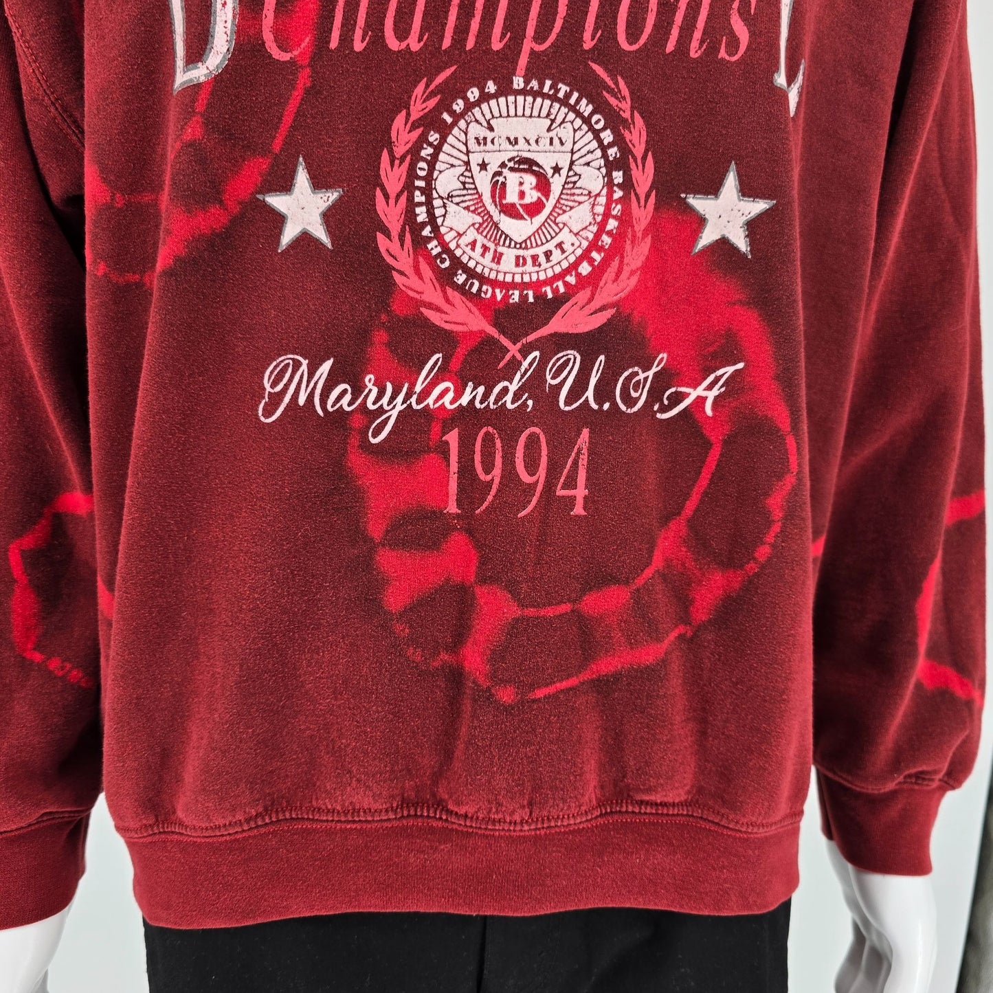 2010s Urban Outfitters Baltimore Champions 1994 Tie-Dye Oversized Sweatshirt (M)