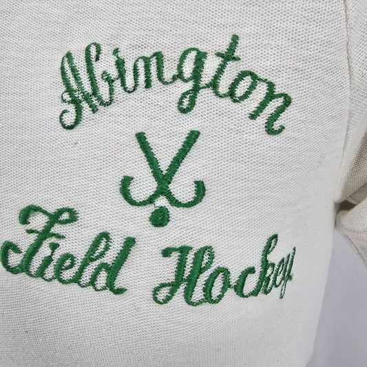 Vintage 1970s Your Advantage Abington Field Hockey Green Striped Polo Shirt (S)