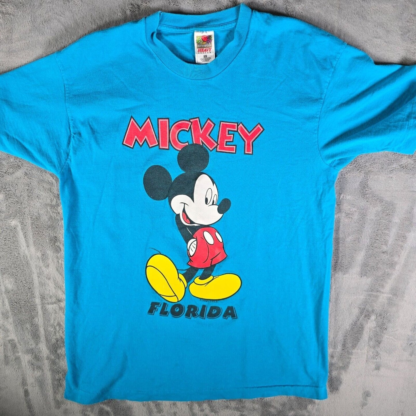Vintage Y2K Disney Mickey Mouse Florida Blue Single Stitch T-Shirt (M/L)