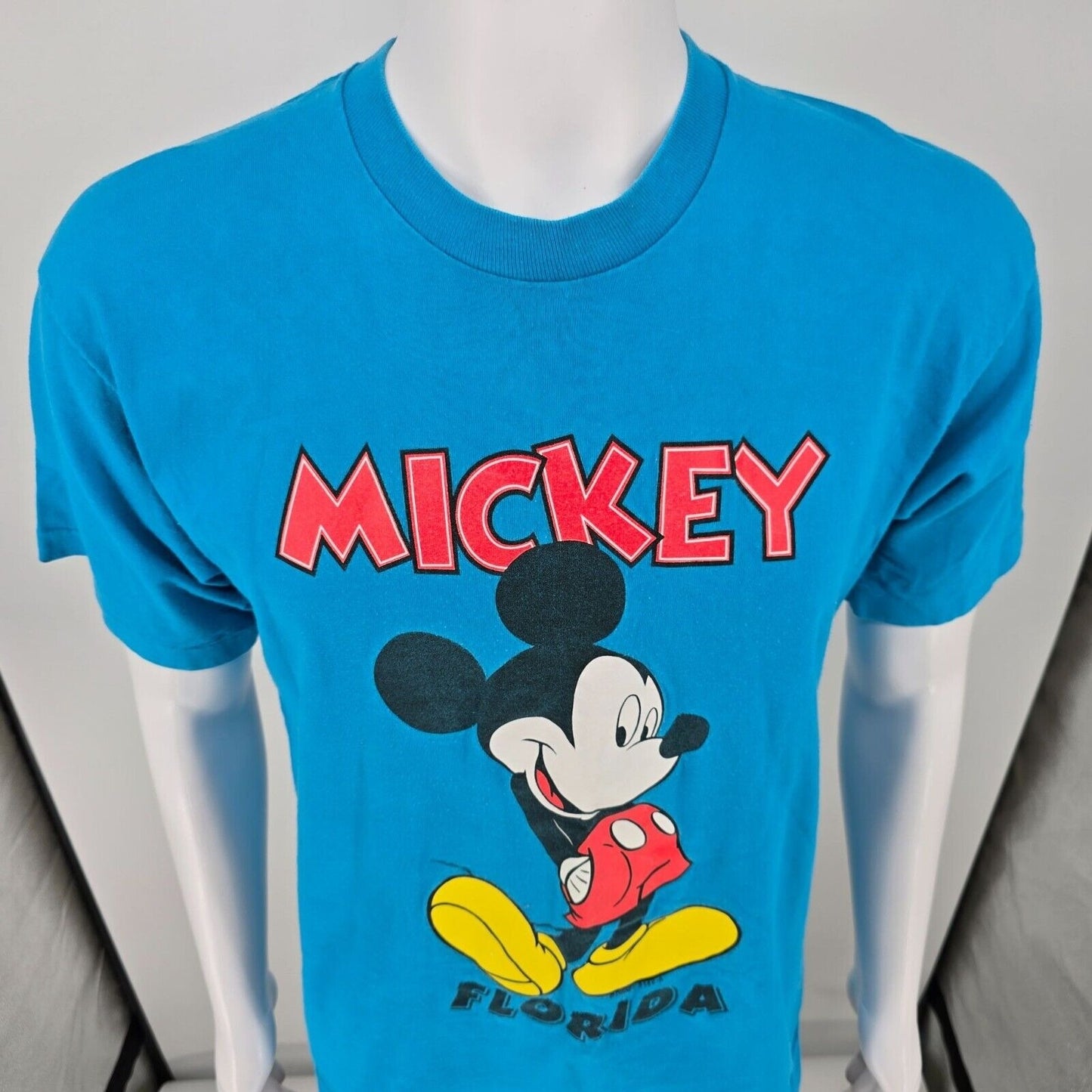 Vintage Y2K Disney Mickey Mouse Florida Blue Single Stitch T-Shirt (M/L)