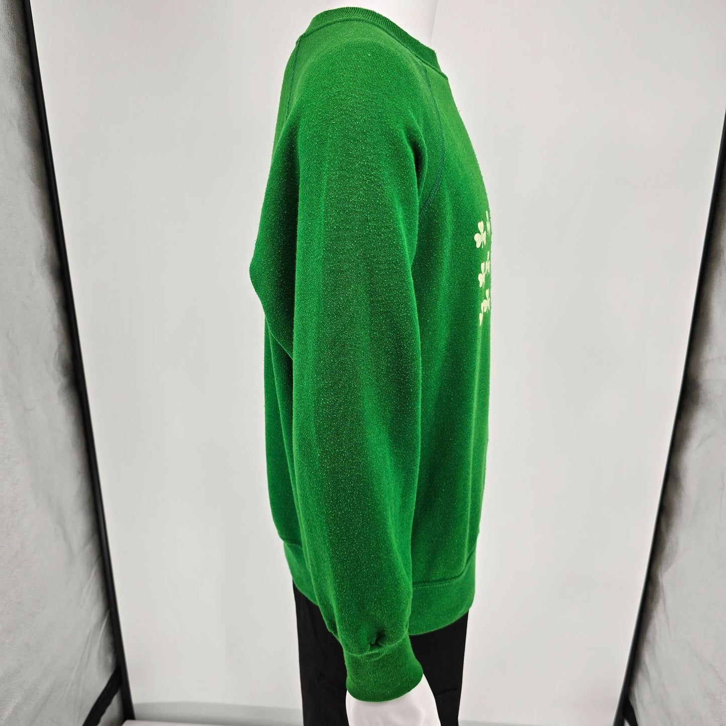 Vintage 1980s Soffe Sweats Made in USA Green Irish Shamrock Sweatshirt (XL)