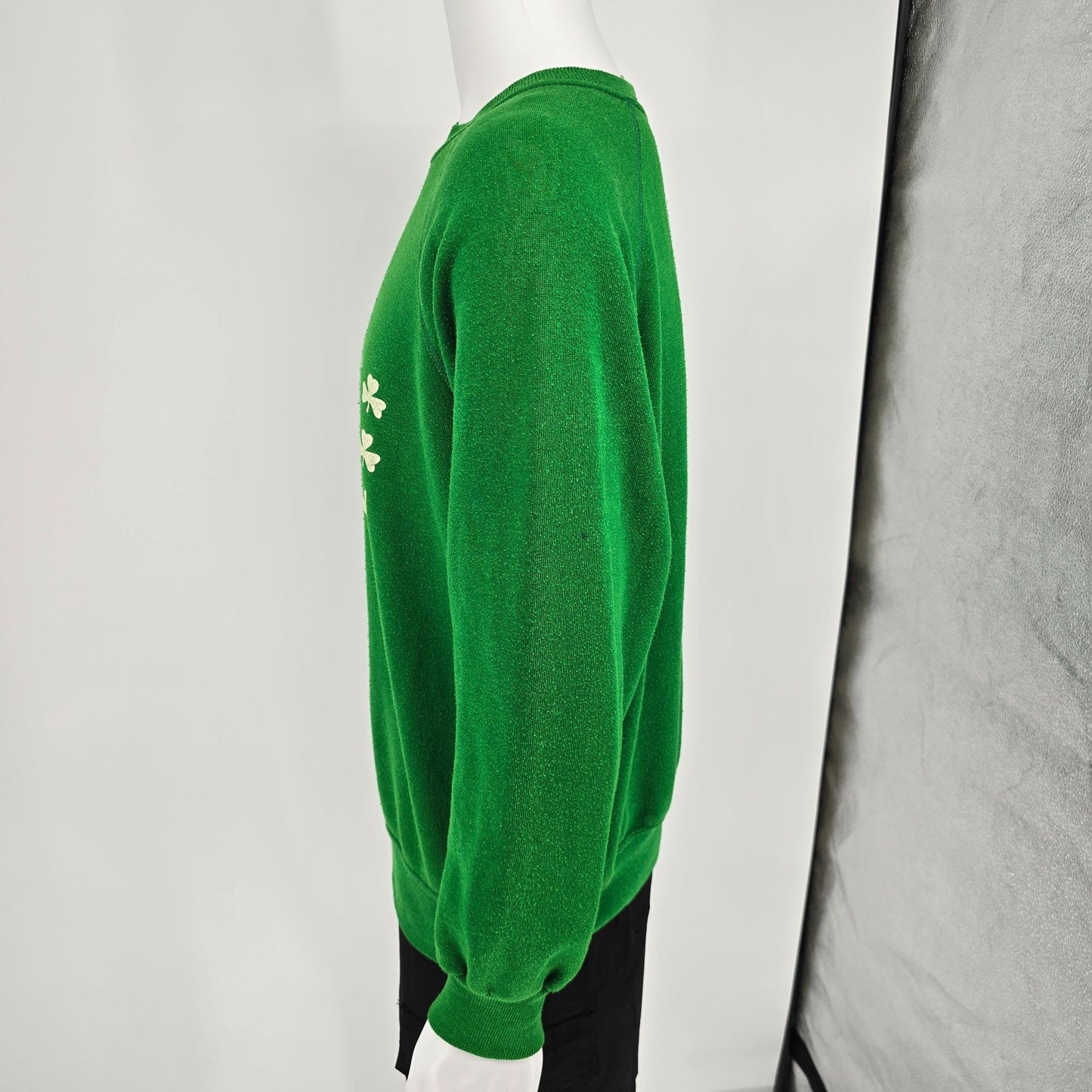 Vintage 1980s Soffe Sweats Made in USA Green Irish Shamrock Sweatshirt (XL)