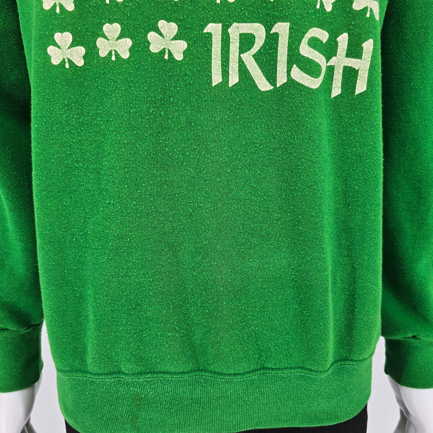 Vintage 1980s Soffe Sweats Made in USA Green Irish Shamrock Sweatshirt (XL)