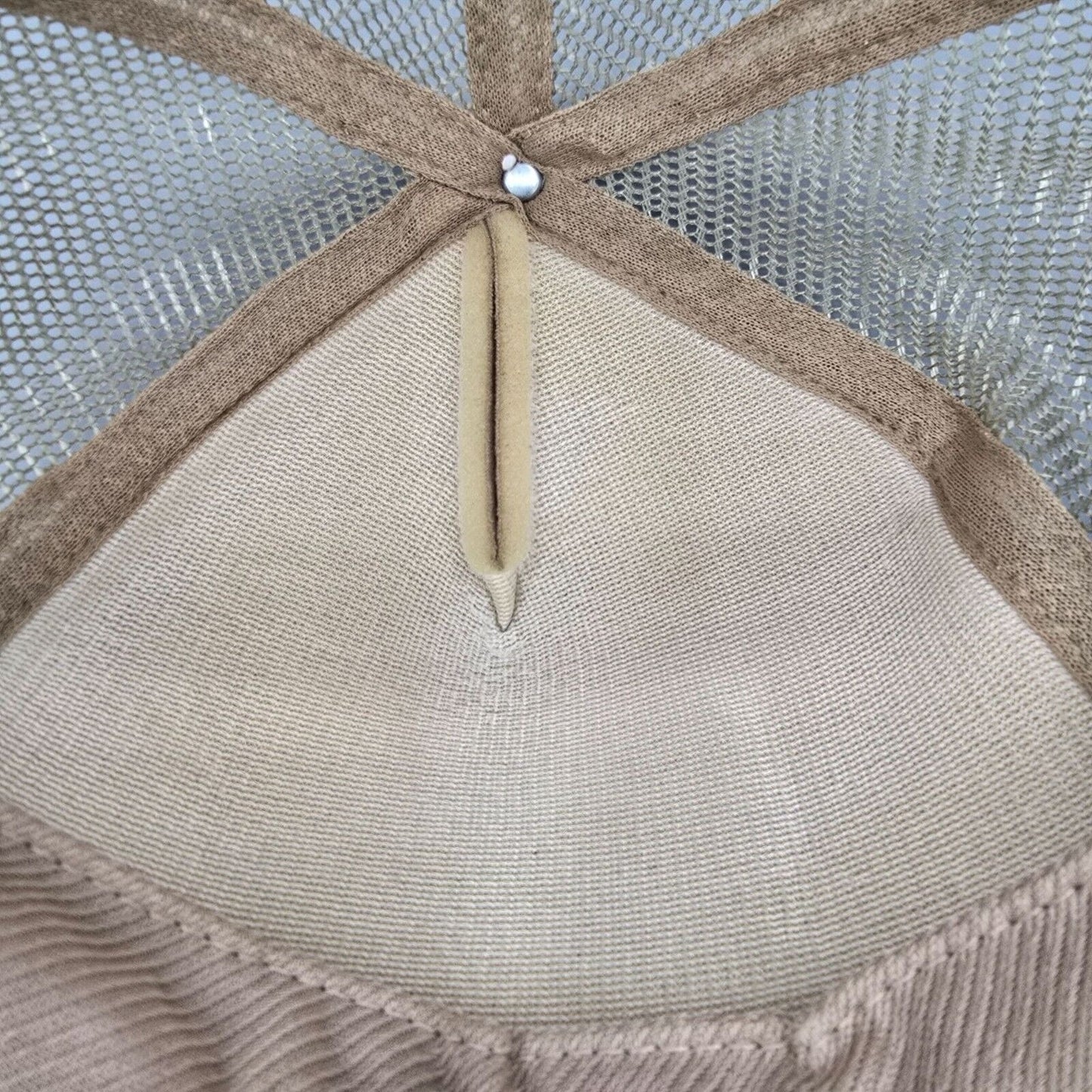 Vintage St. Thomas U.S. Virgin Islands Flag Patch Beige Nissun Cap Trucker Hat